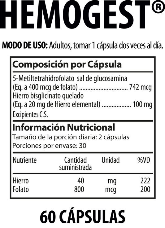 Hemogest x 60 cáps.