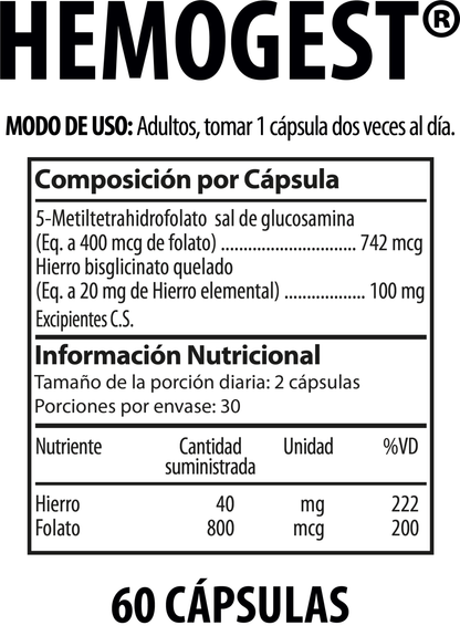 Hemogest x 60 cáps.